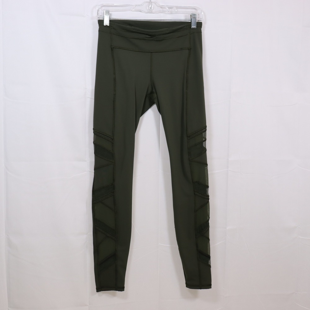 Lululemon Mesh Panel Leggings 6 Green Womens Athletic Yoga Gym‎